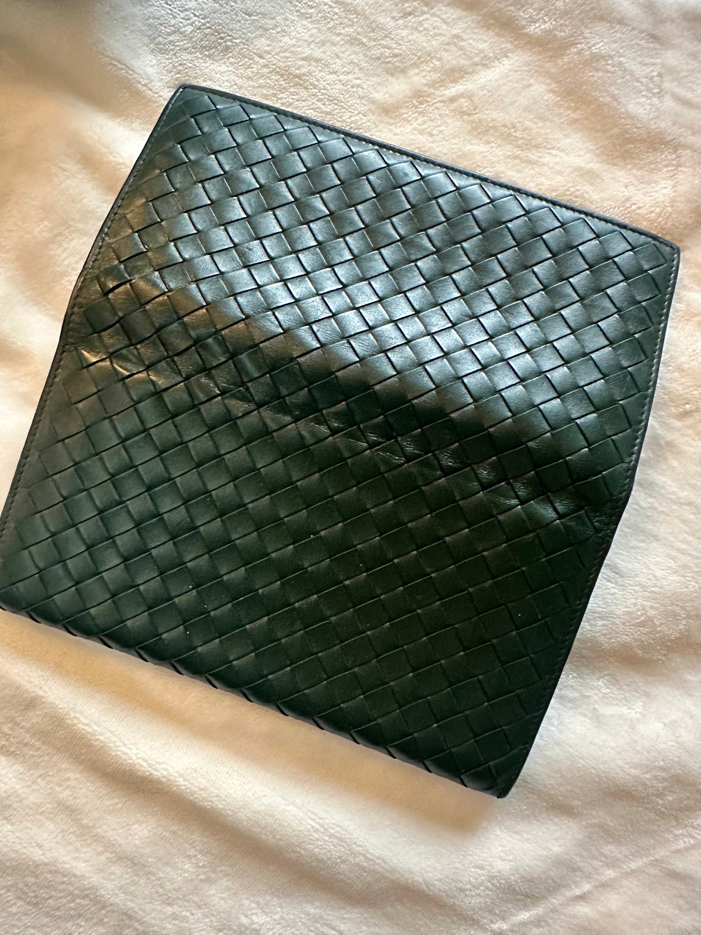 Bottega Veneta Intrecciato Long bi-fold wallet- dark green