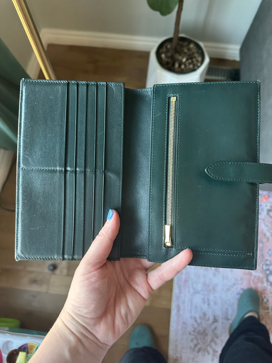 Celine large strap wallet in Amazone calfskin