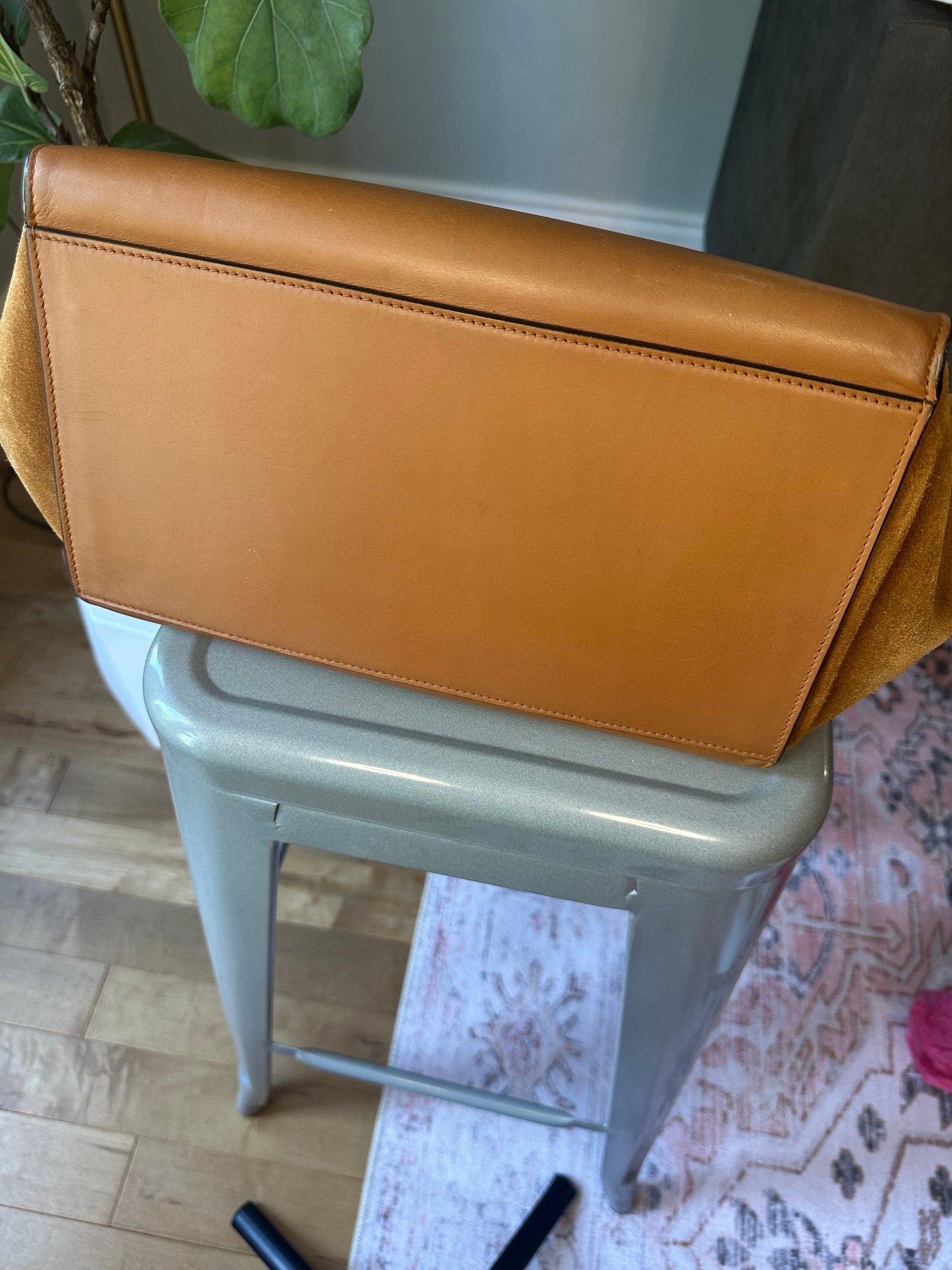 Large Tan Celine Trapeze tote