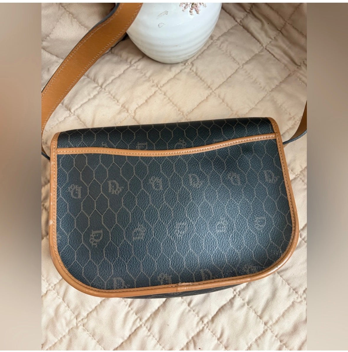 Vintage Dior Honeycomb canvas crossbody bag