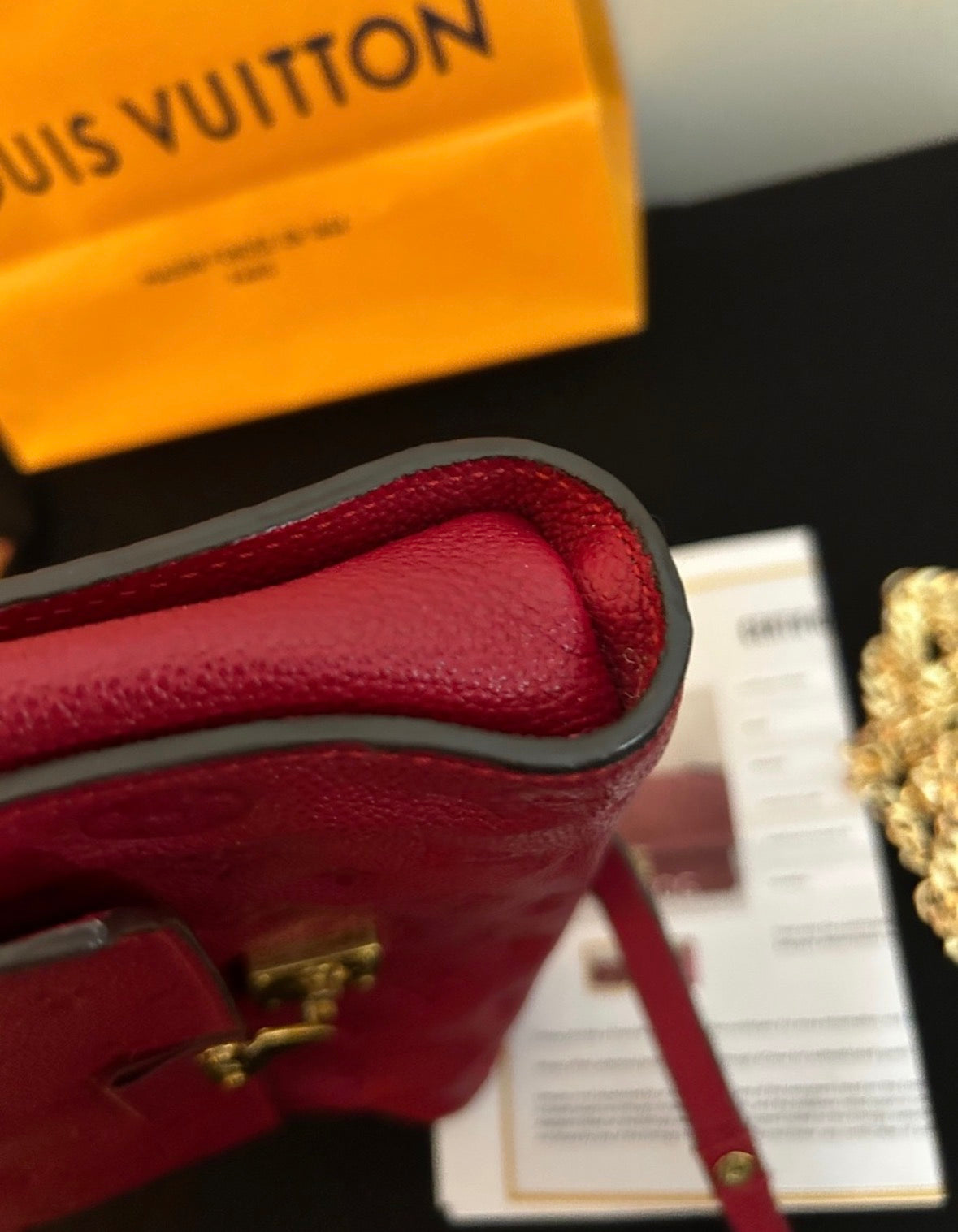Rare Louis Vuitton Fascinante MM in red Jaipur Empreinte leather