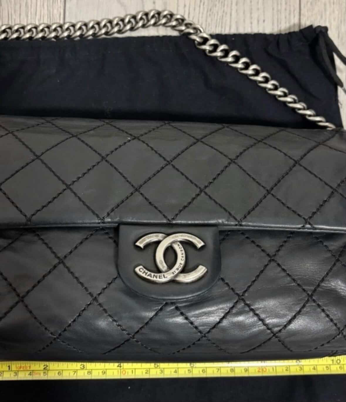 Chanel iridescent black Lambskin Leather Flap bag