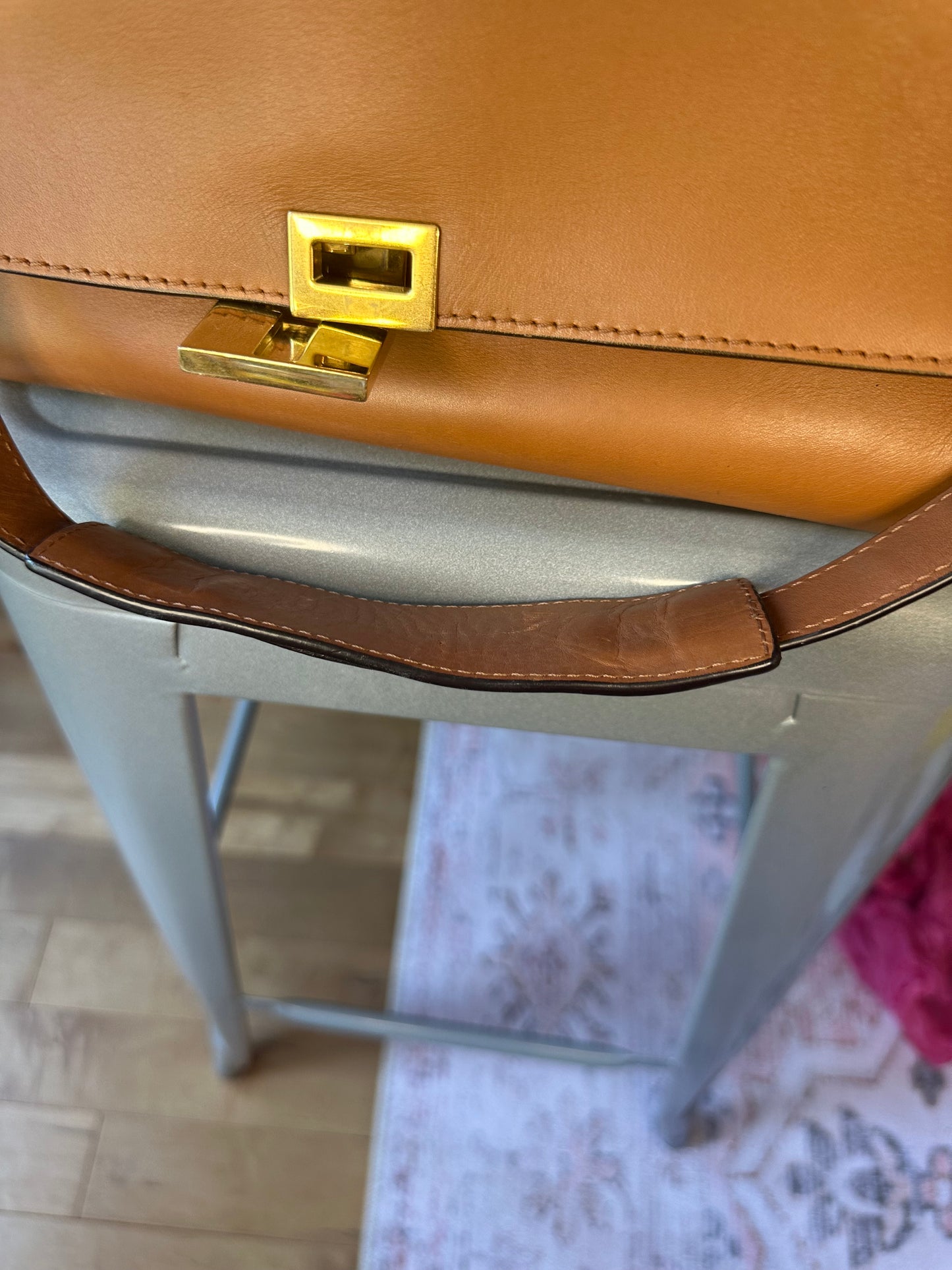 Large Tan Celine Trapeze tote