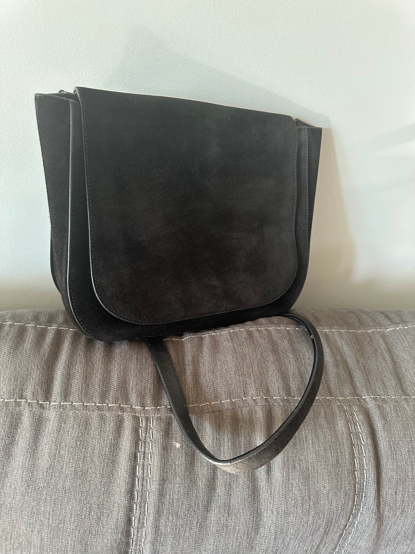 The Row Hunting 11 Bag in Black Suede