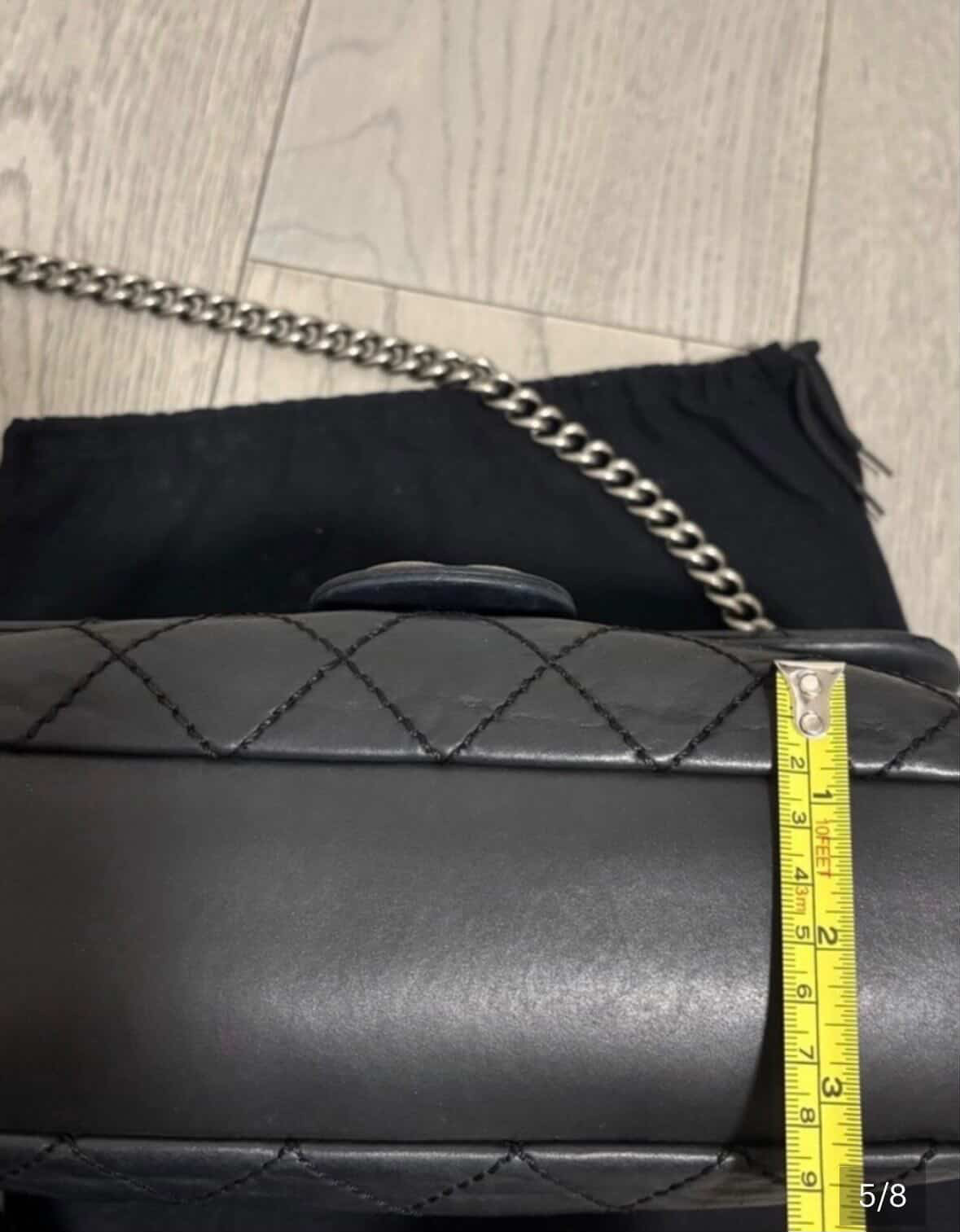 Chanel iridescent black Lambskin Leather Flap bag
