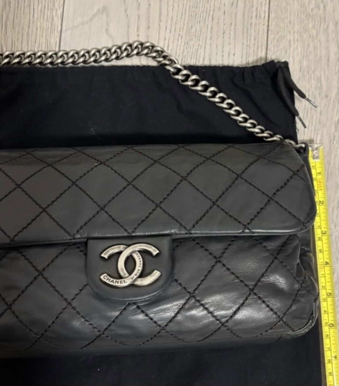 Chanel iridescent black Lambskin Leather Flap bag