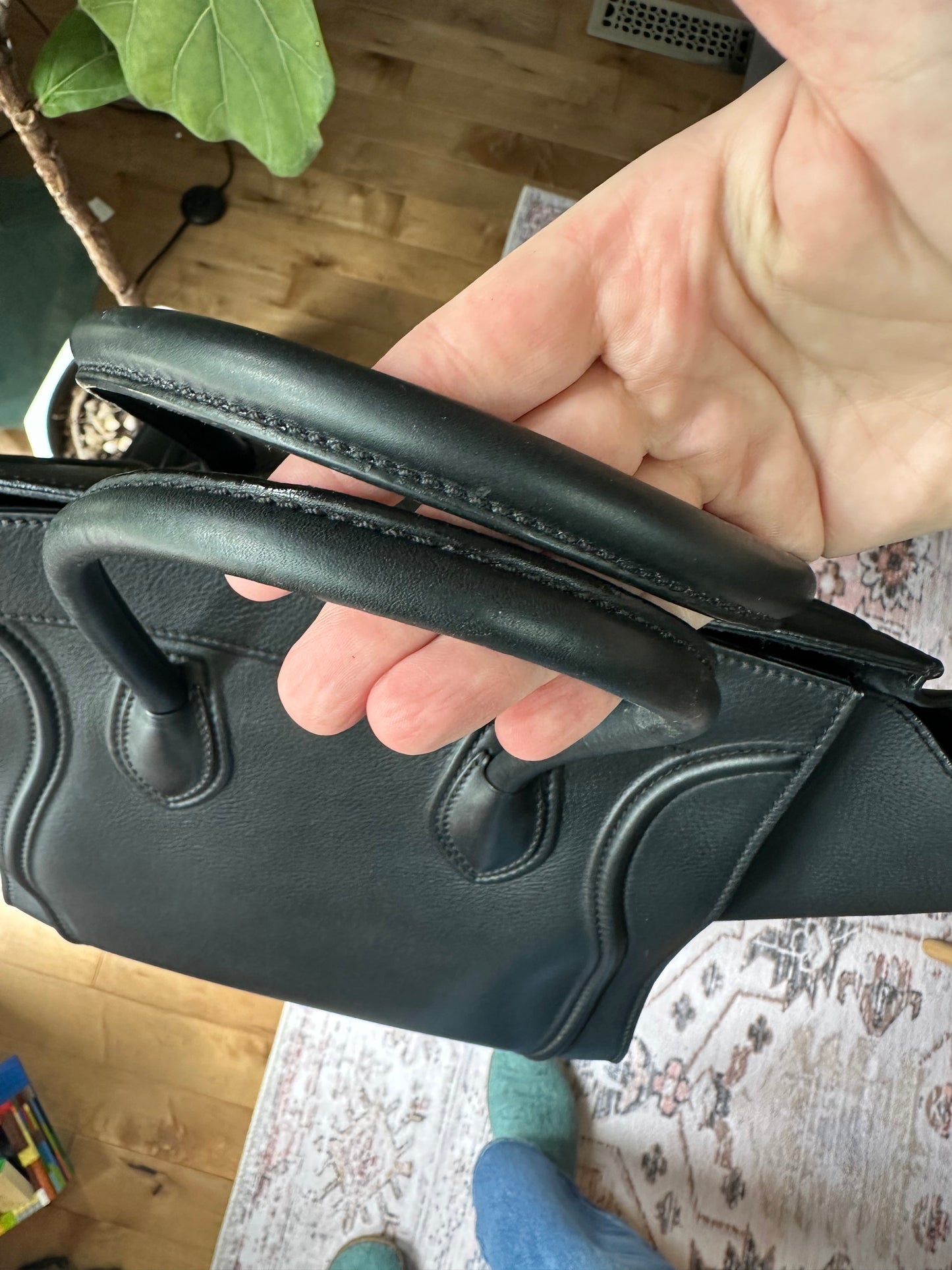 Celine all black Large Phantom Tote