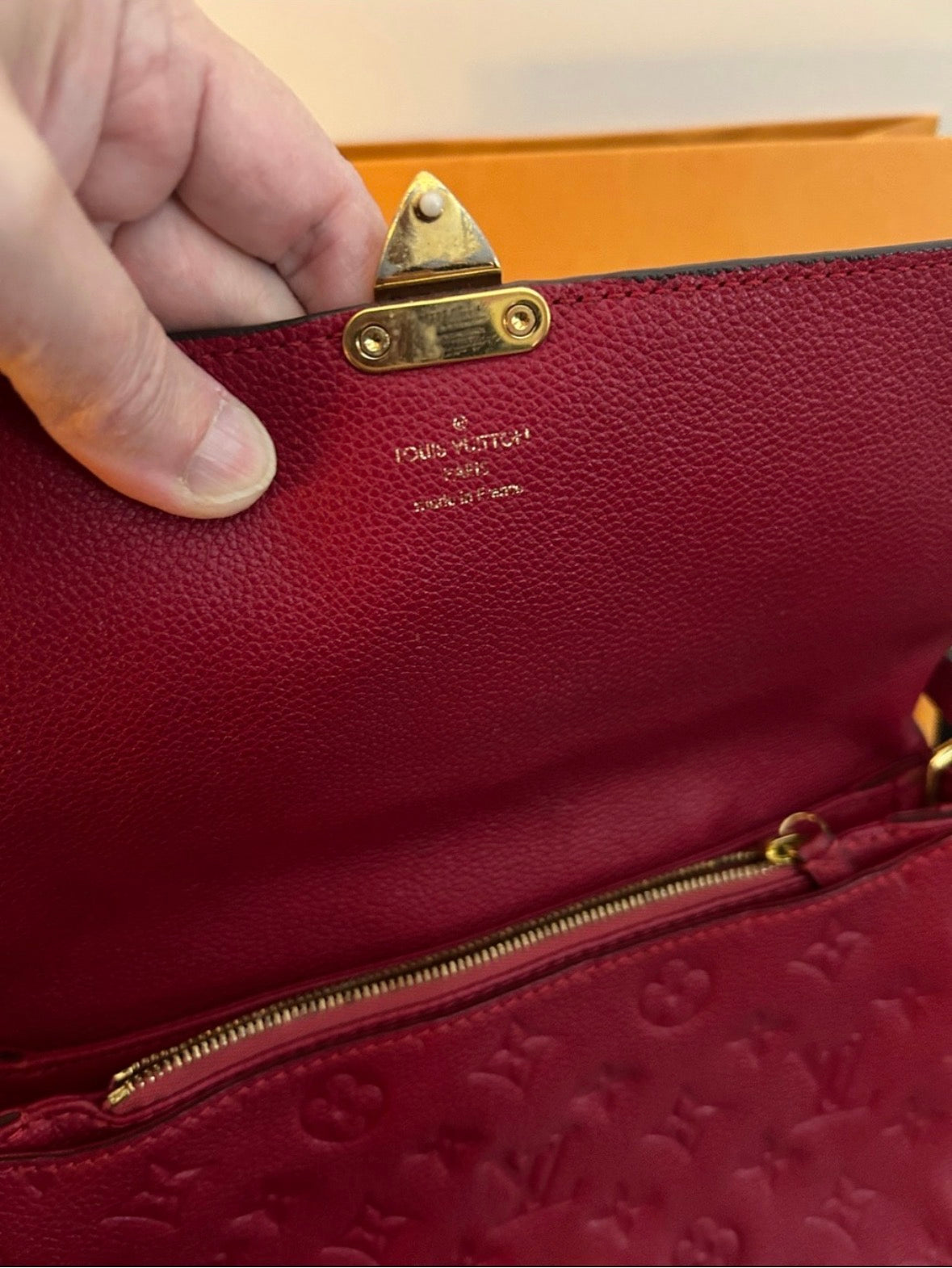 Rare Louis Vuitton Fascinante MM in red Jaipur Empreinte leather