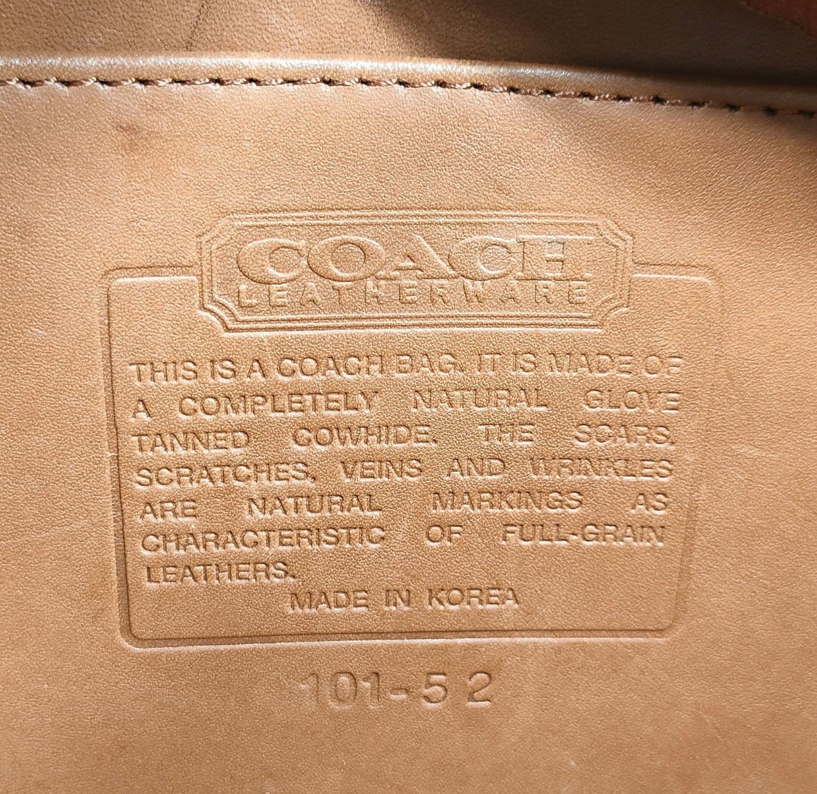 Vintage Coach 9085 Leather Duffle Sac in British Tan