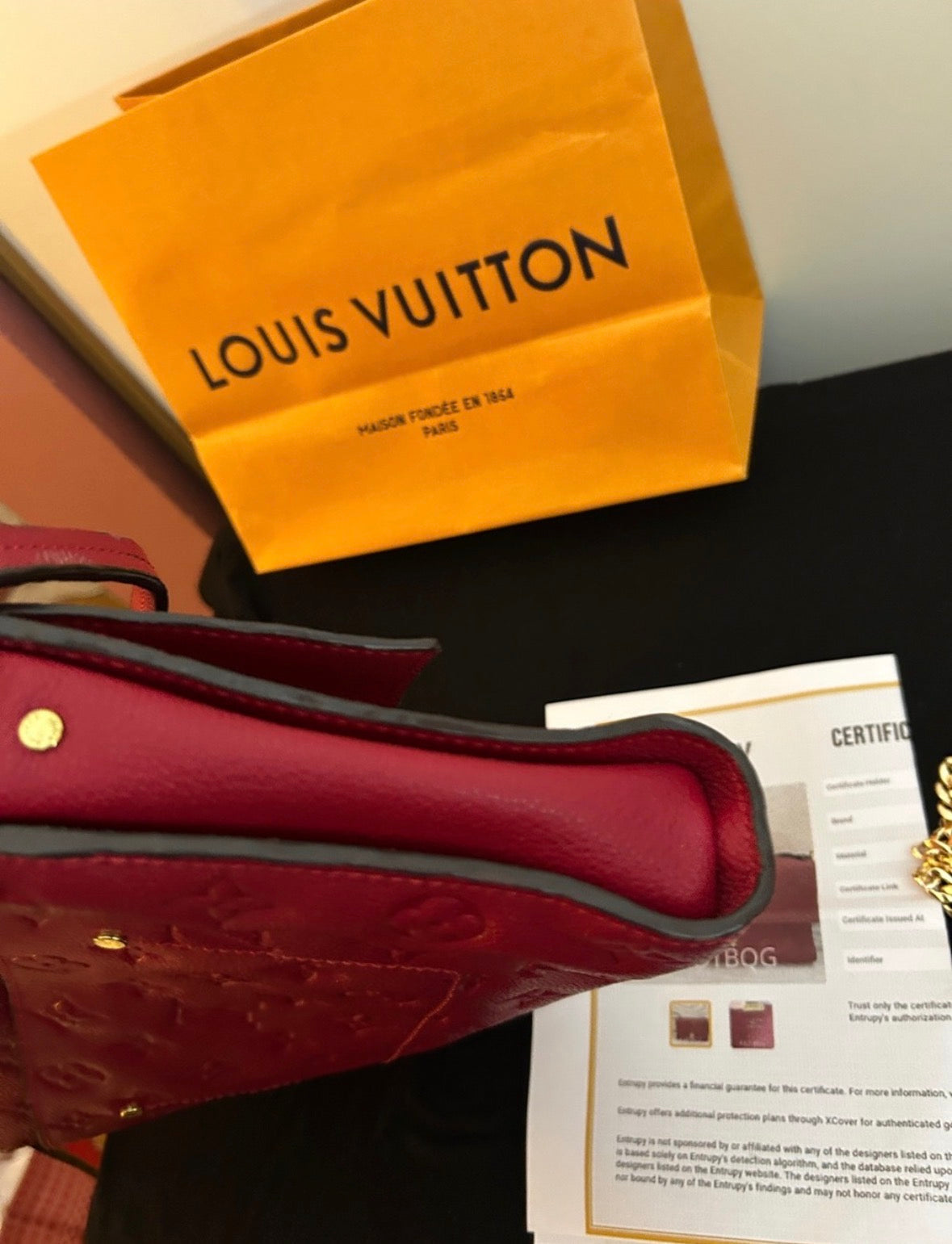 Rare Louis Vuitton Fascinante MM in red Jaipur Empreinte leather