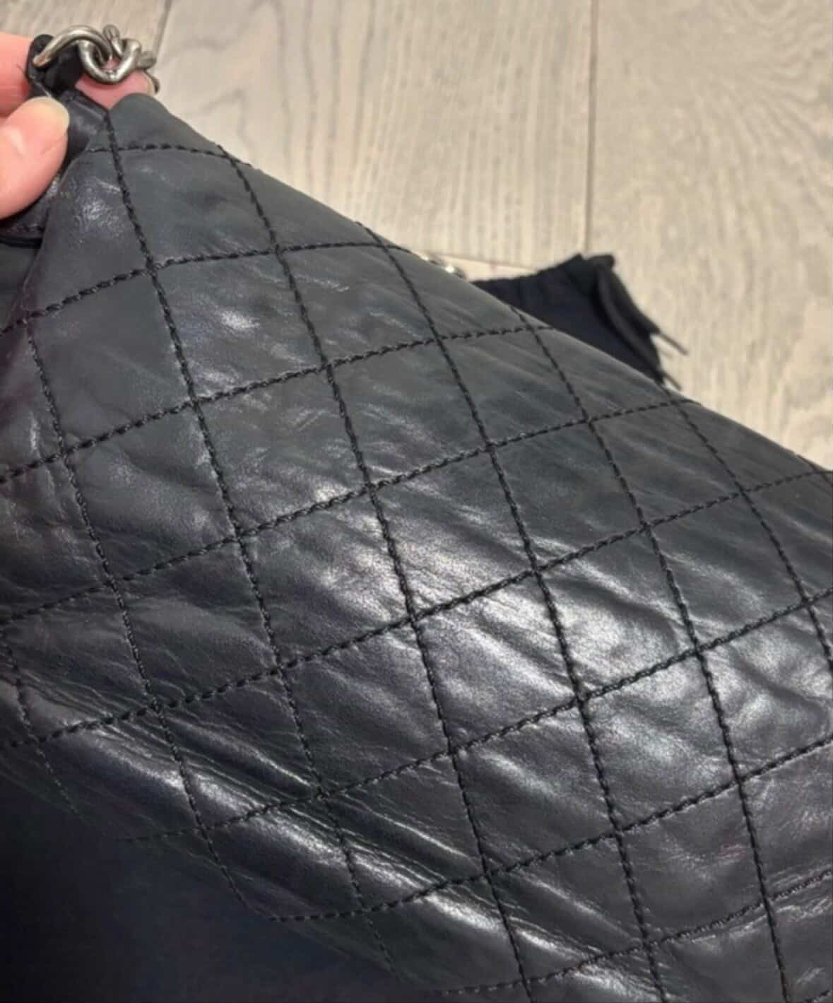 Chanel iridescent black Lambskin Leather Flap bag