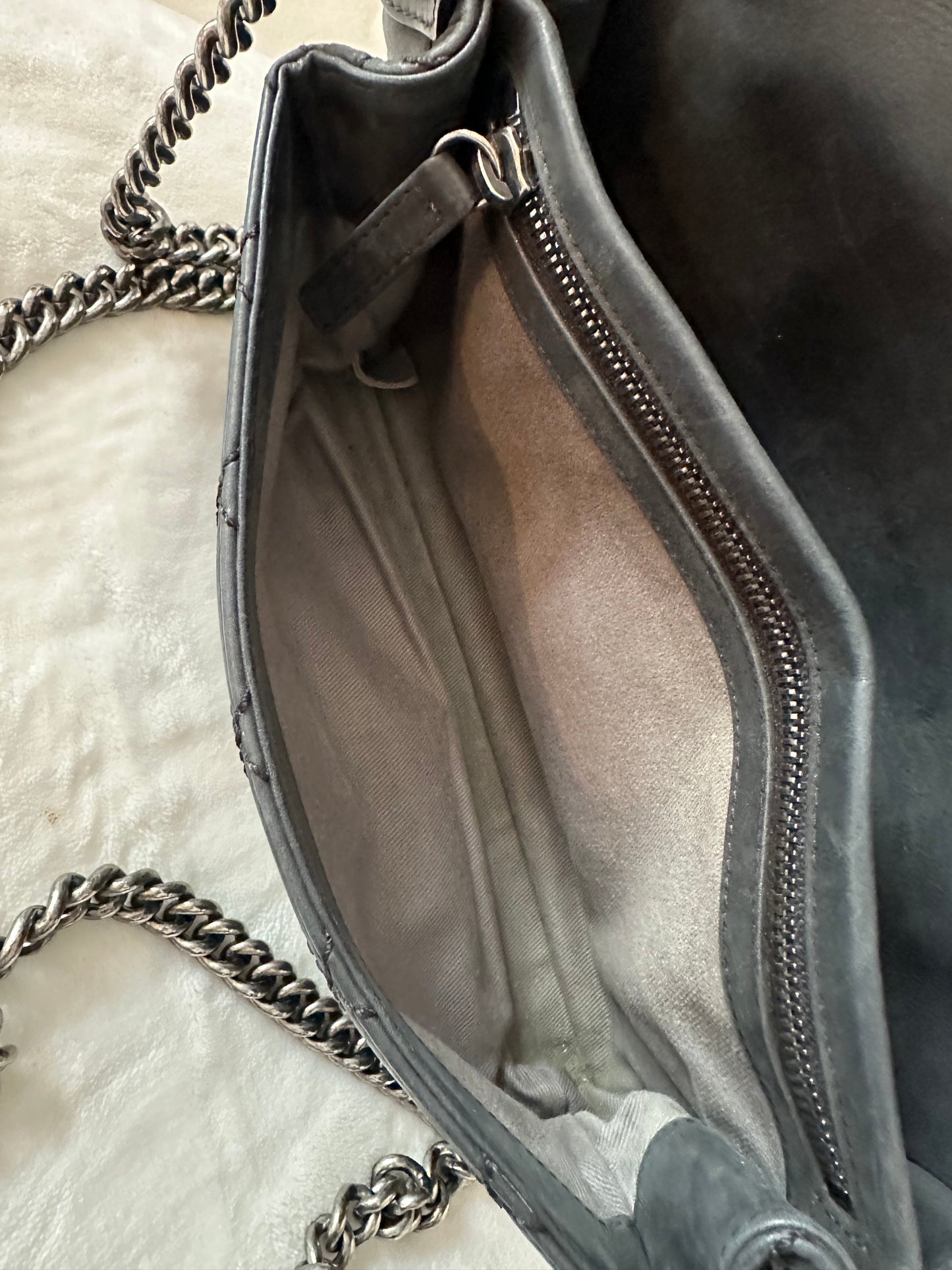 Chanel iridescent black Lambskin Leather Flap bag
