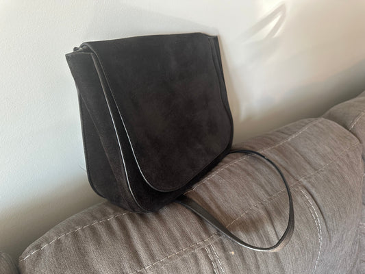 The Row Hunting 11 Bag in Black Suede