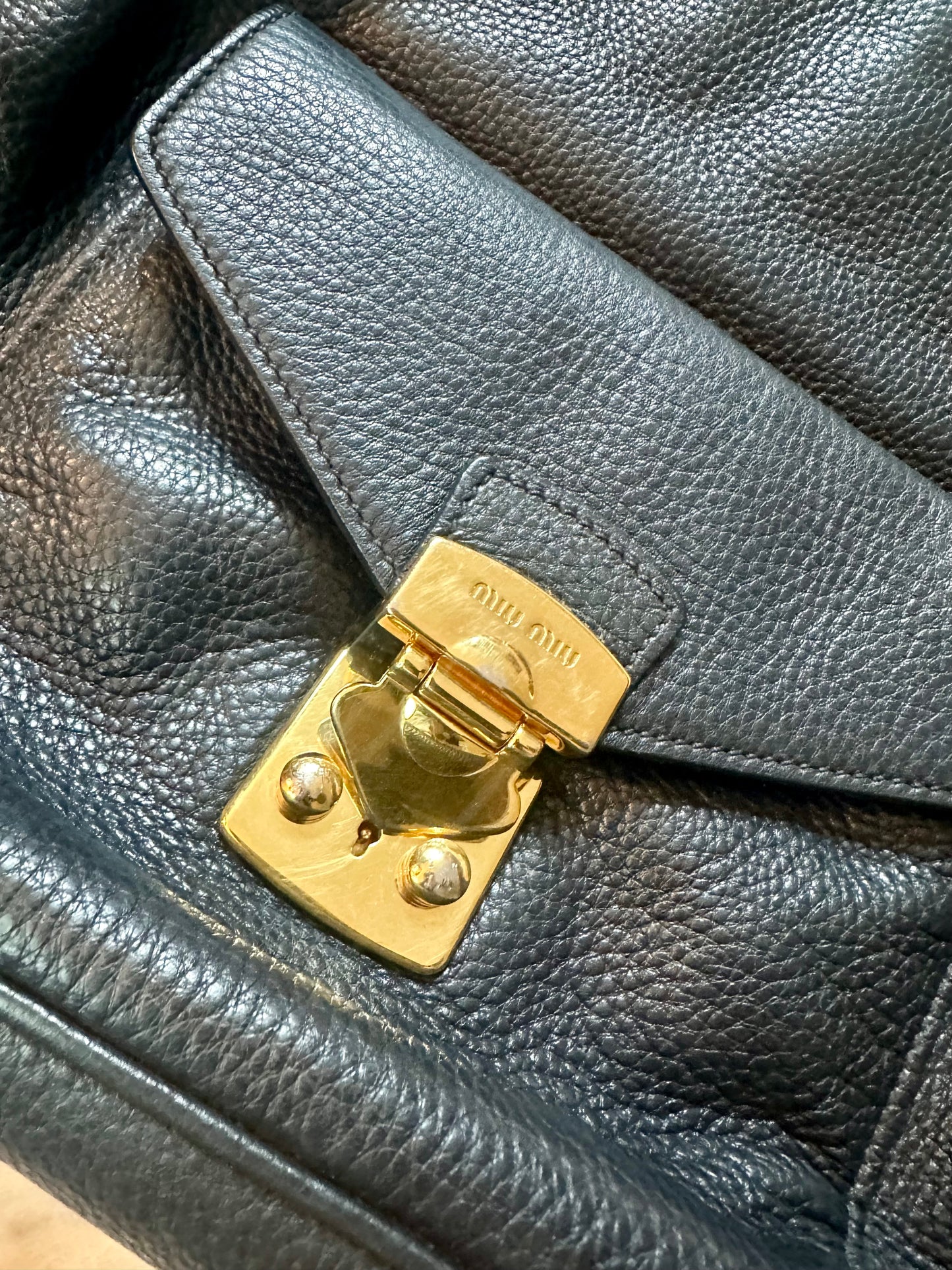 Miu Miu Large Black Soft leather shoulder bag