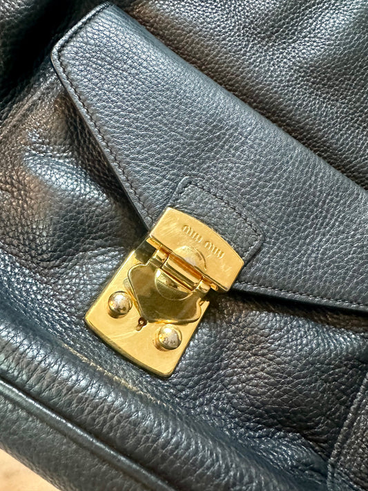 Miu Miu Large Black Soft leather shoulder bag