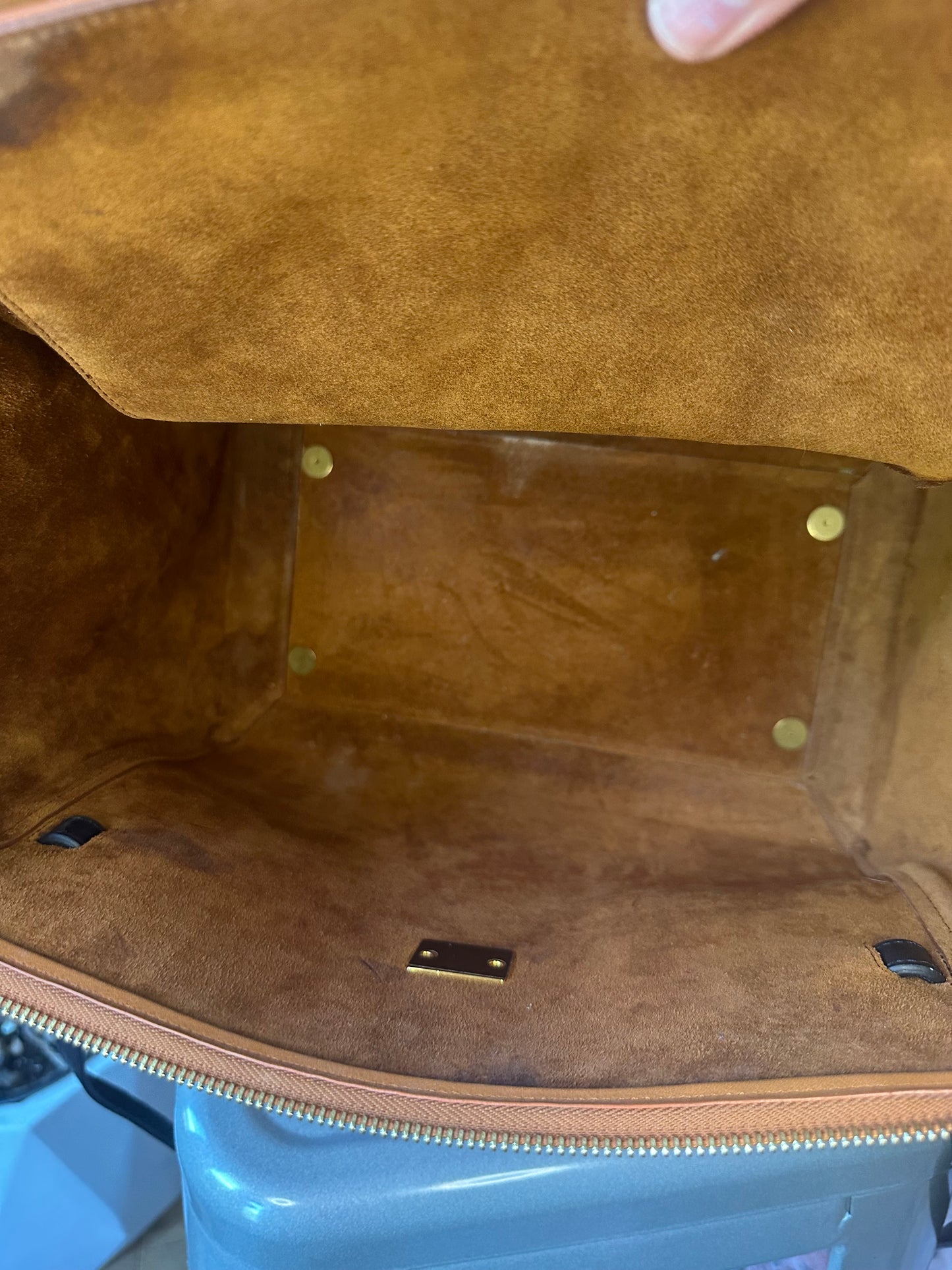 Céline large Belt bag in Camel brown and black calfskin leather