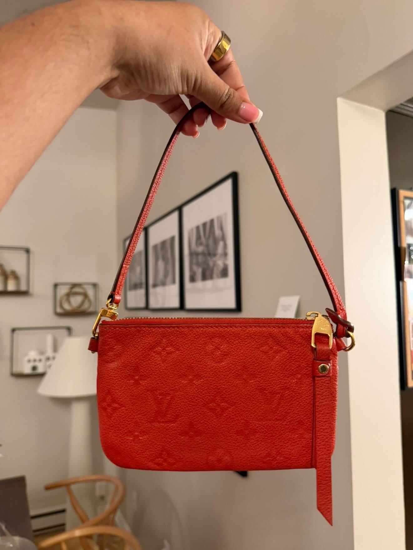 Louis Vuitton Red Empreinte leather mini pochette