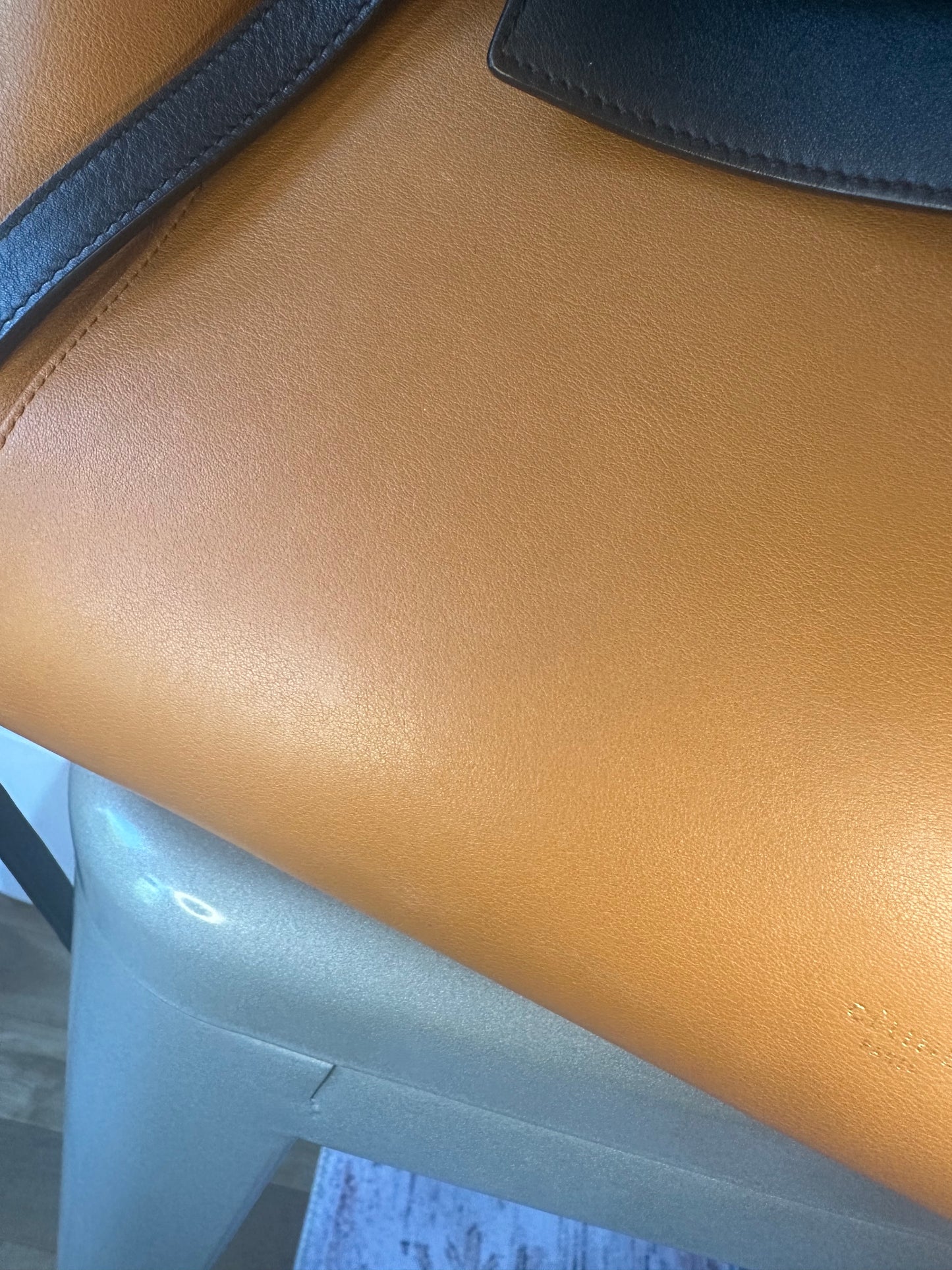 Céline large Belt bag in Camel brown and black calfskin leather