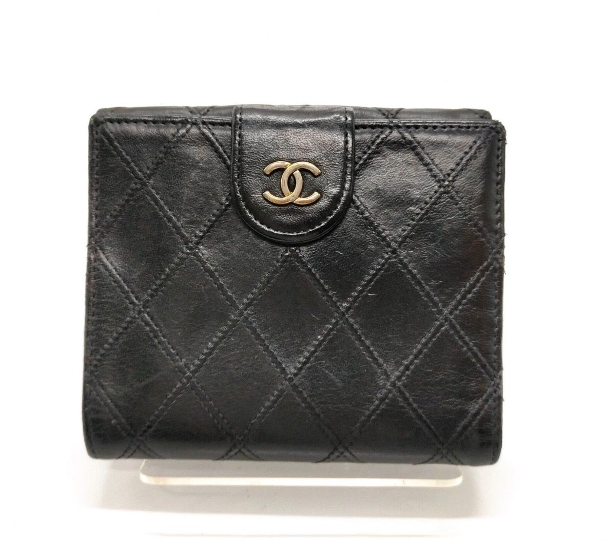 Vintage Chanel Bicolore Quilted Lambskin Bi-fold Wallet