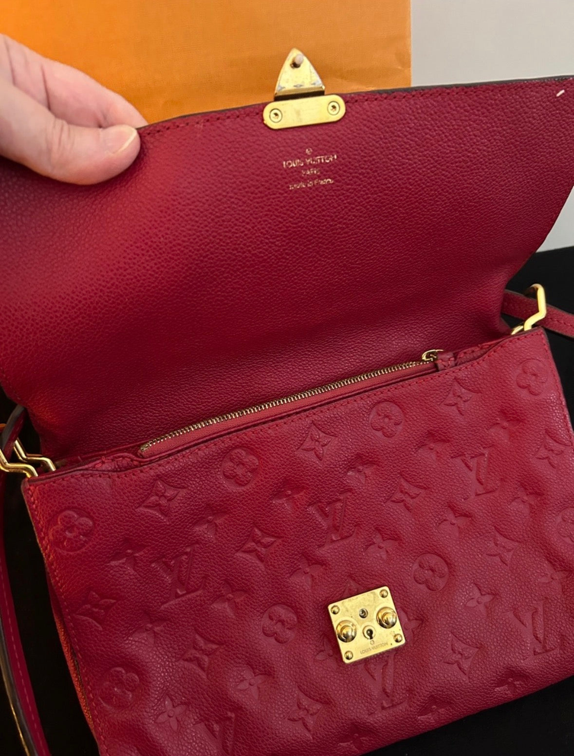 Rare Louis Vuitton Fascinante MM in red Jaipur Empreinte leather