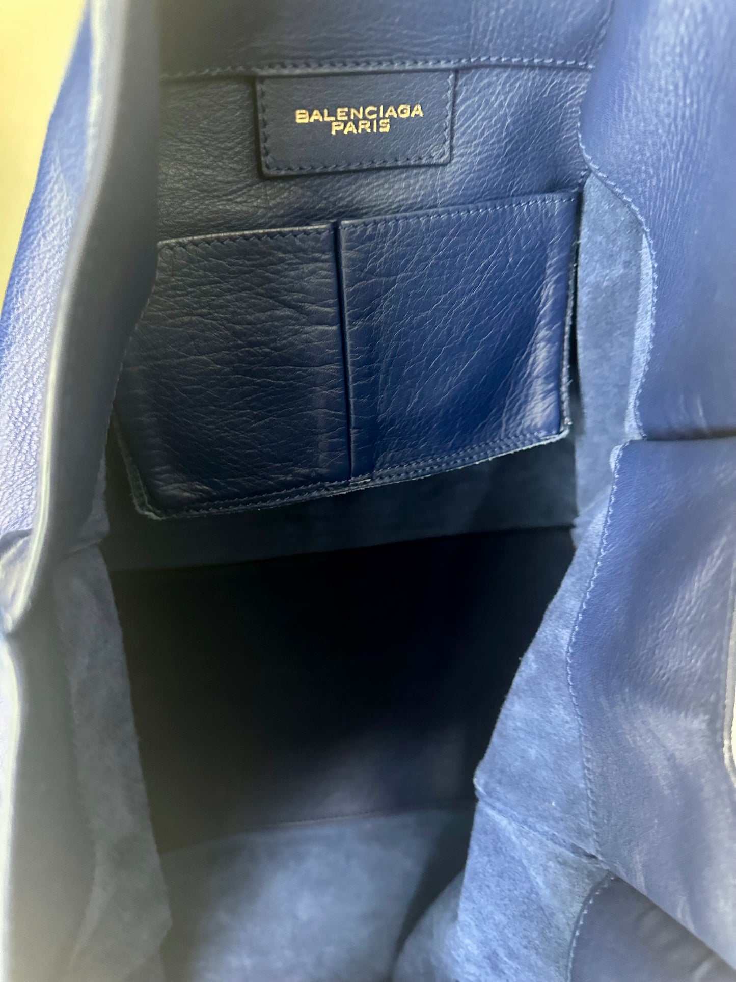 Blue Balenciaga tote