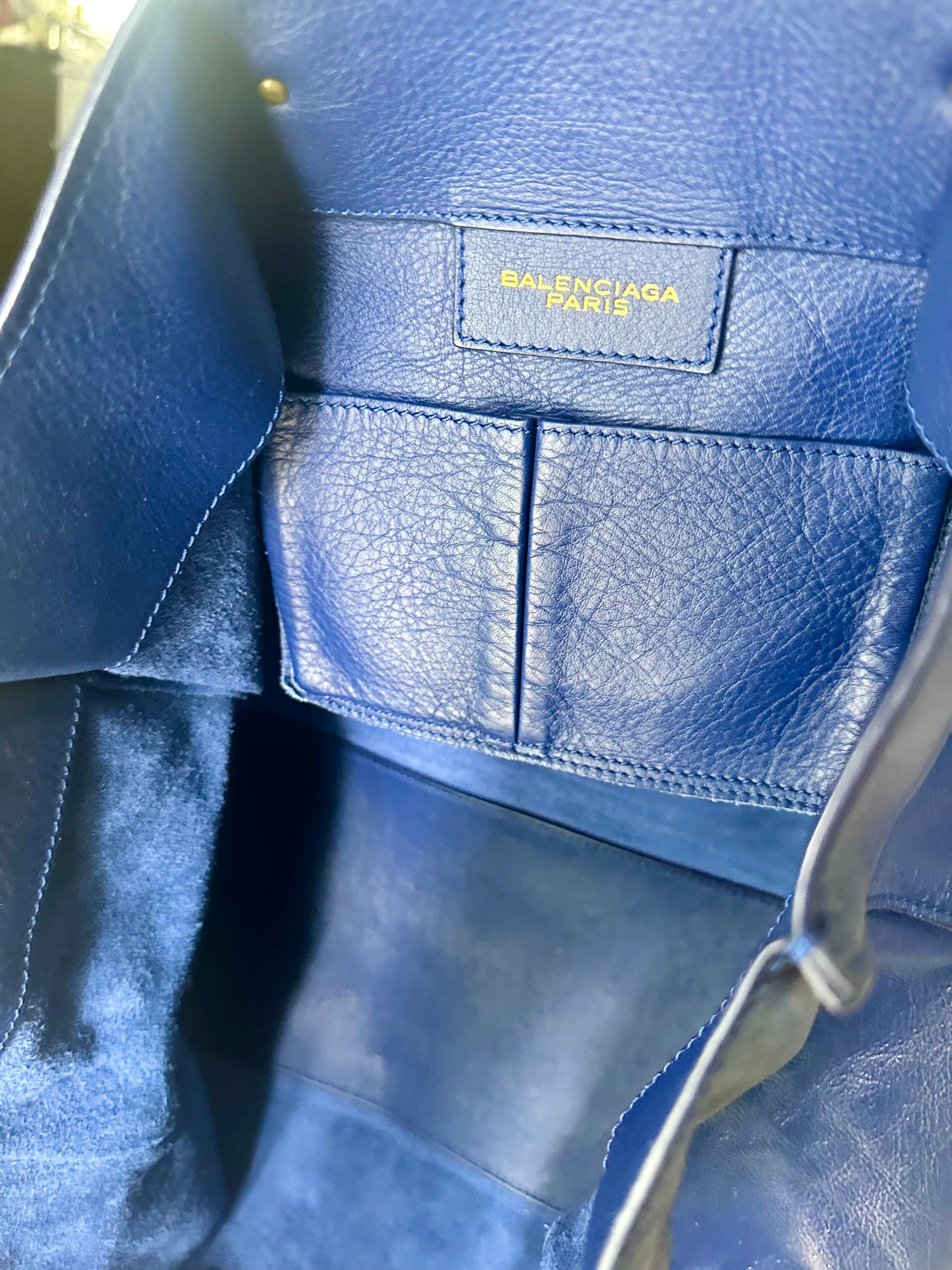 Blue Balenciaga tote