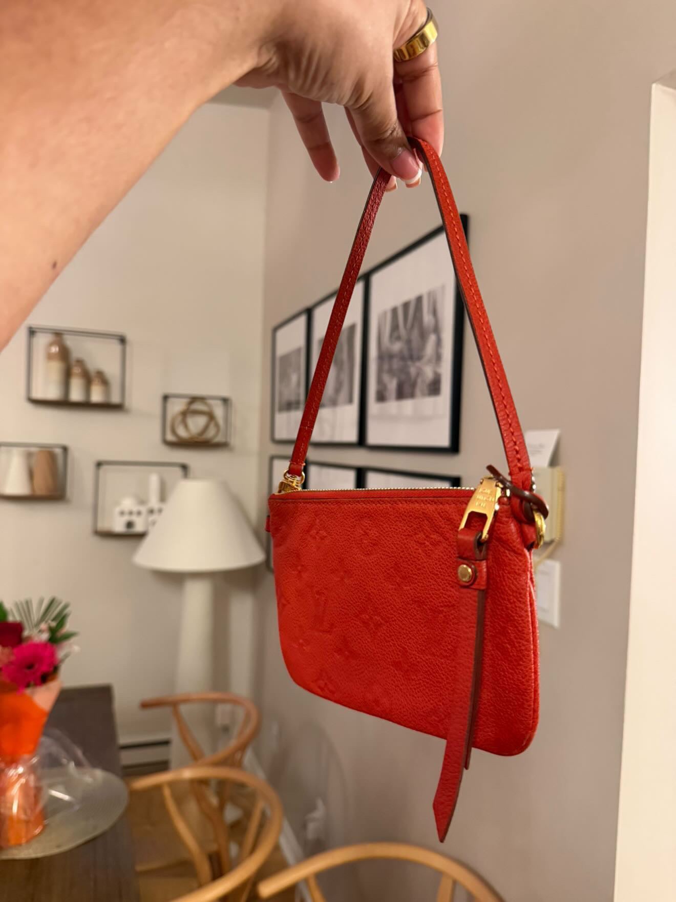 Louis Vuitton Red Empreinte leather mini pochette