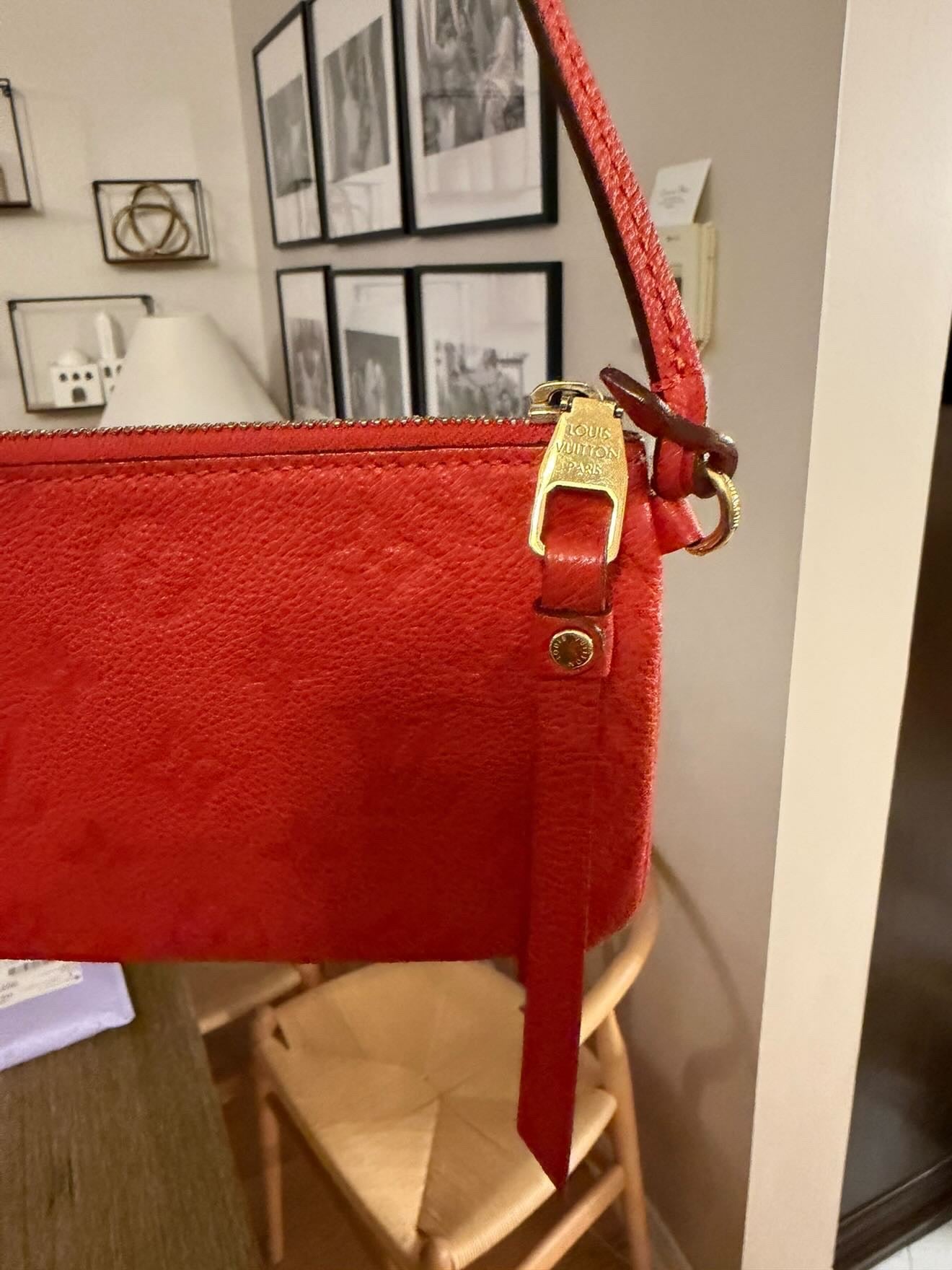 Louis Vuitton Red Empreinte leather mini pochette