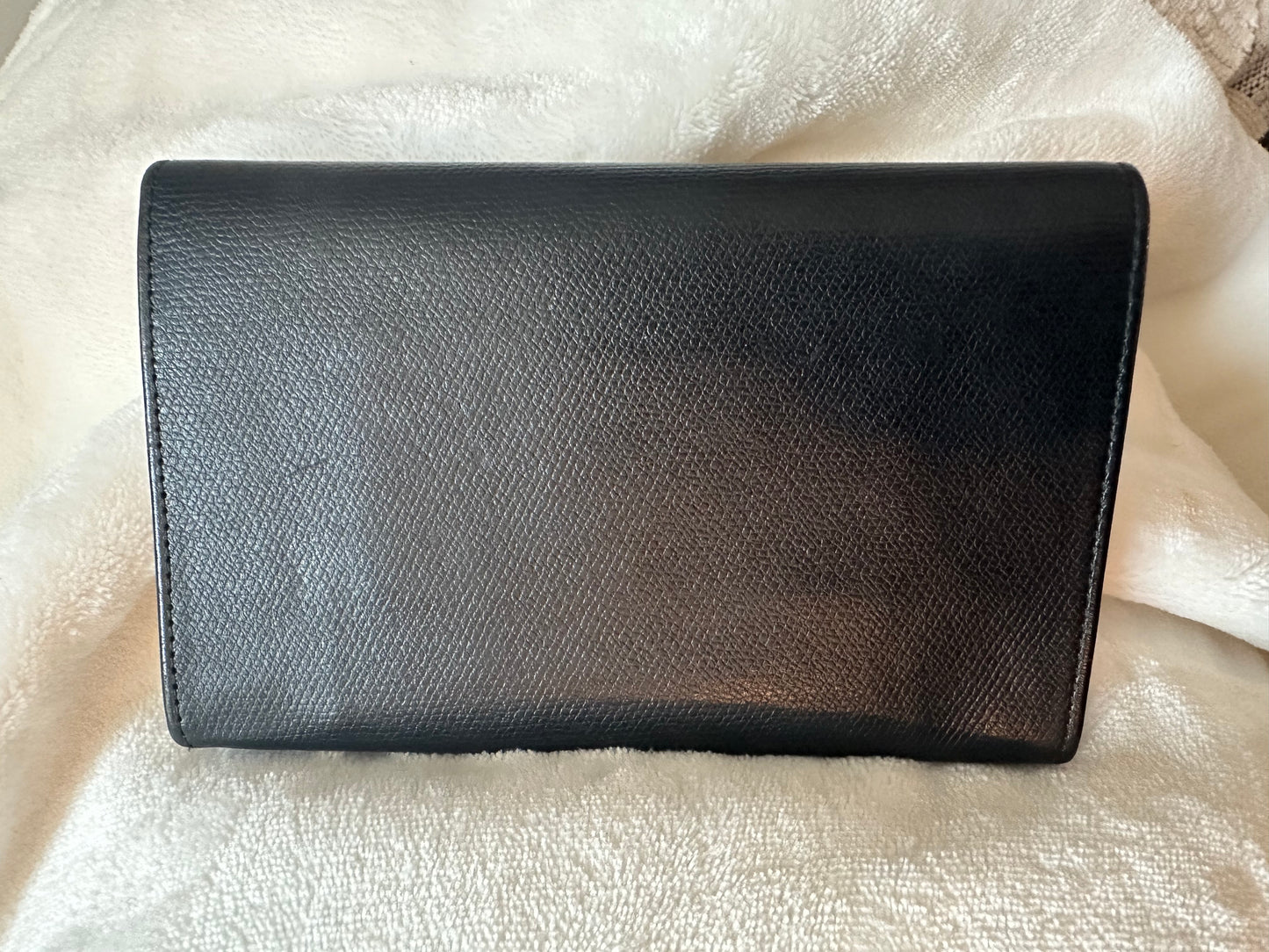 Vintage Chanel "Coco Button" flap wallet in Caviar leather