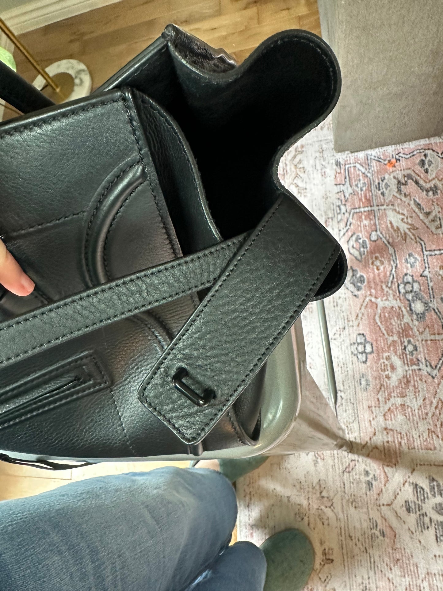 Celine all black Large Phantom Tote