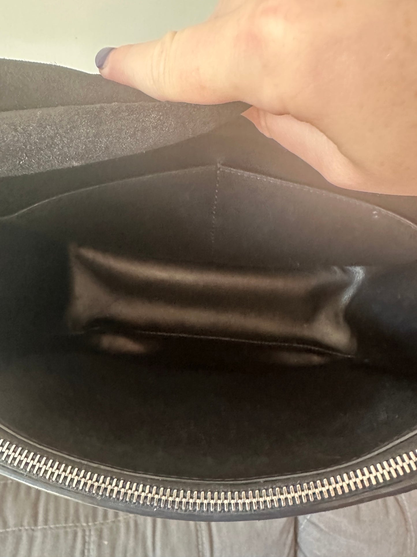 The Row Hunting 11 Bag in Black Suede