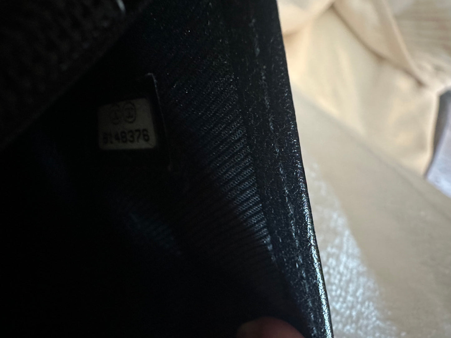 Vintage Chanel "Coco Button" flap wallet in Caviar leather