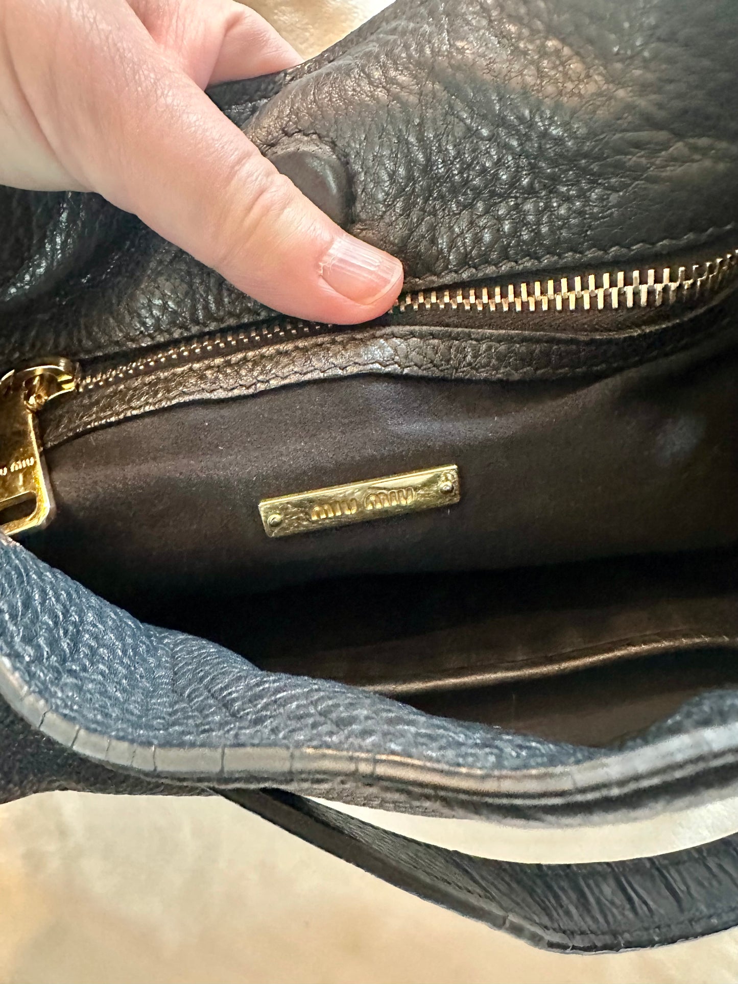 Miu Miu Large Black Soft leather shoulder bag