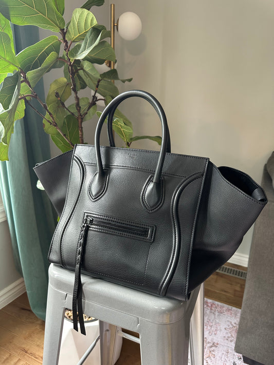 Celine all black Large Phantom Tote