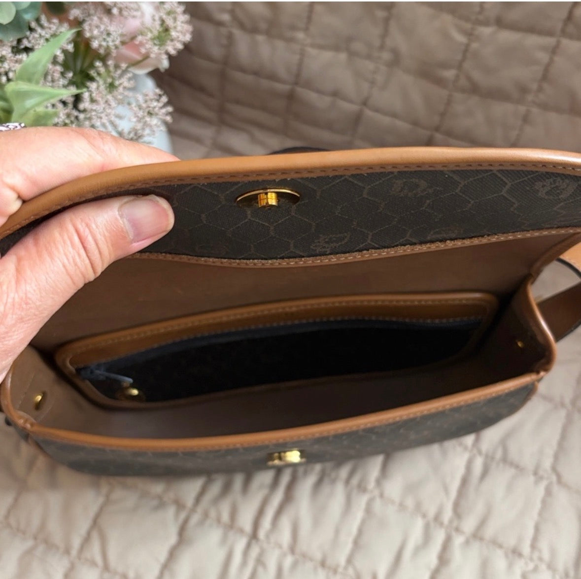 Vintage Dior Honeycomb canvas crossbody bag