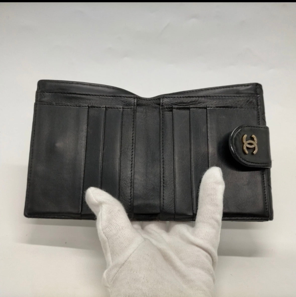 Vintage Chanel Bicolore Quilted Lambskin Bi-fold Wallet