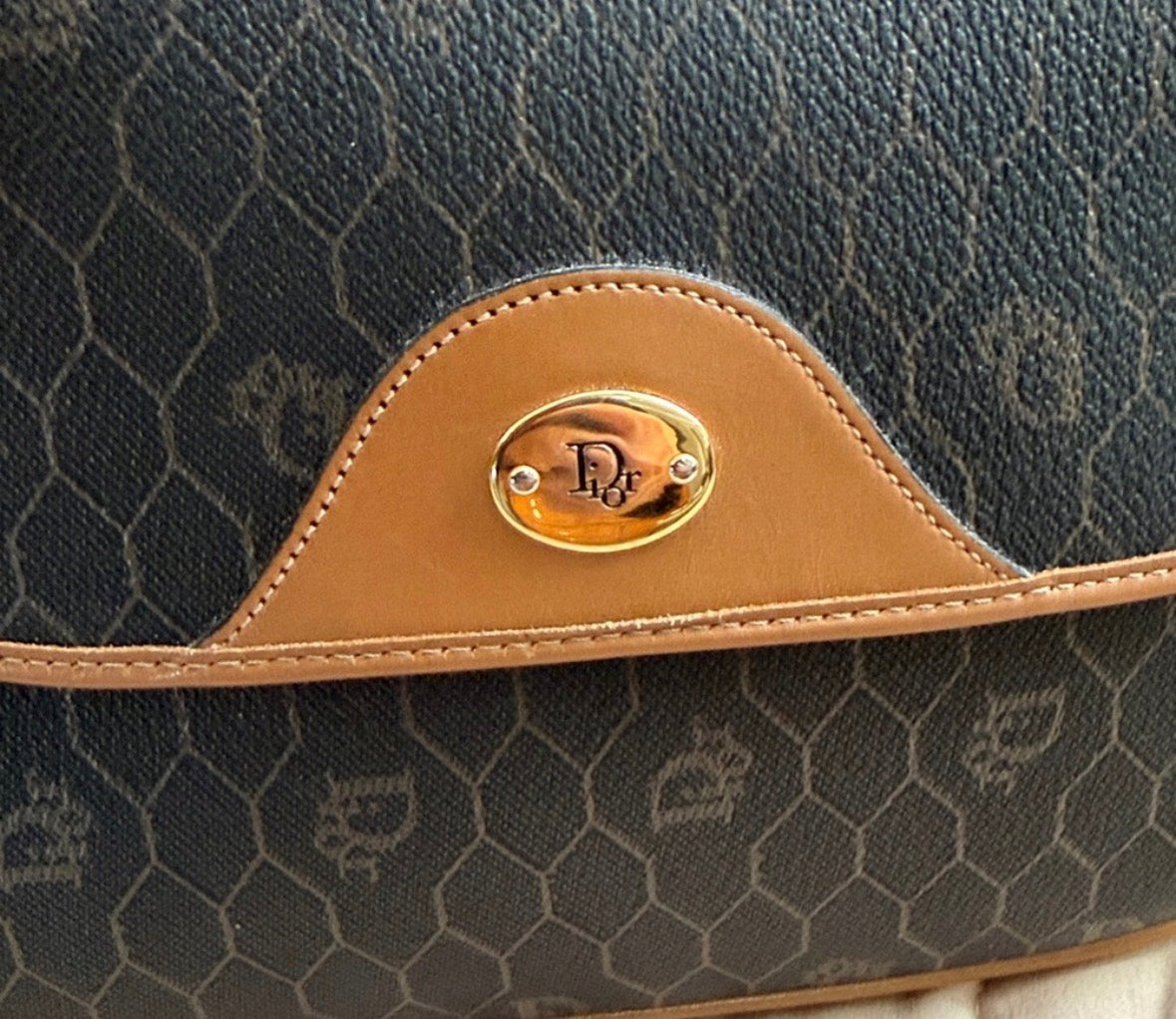 Vintage Dior Honeycomb canvas crossbody bag