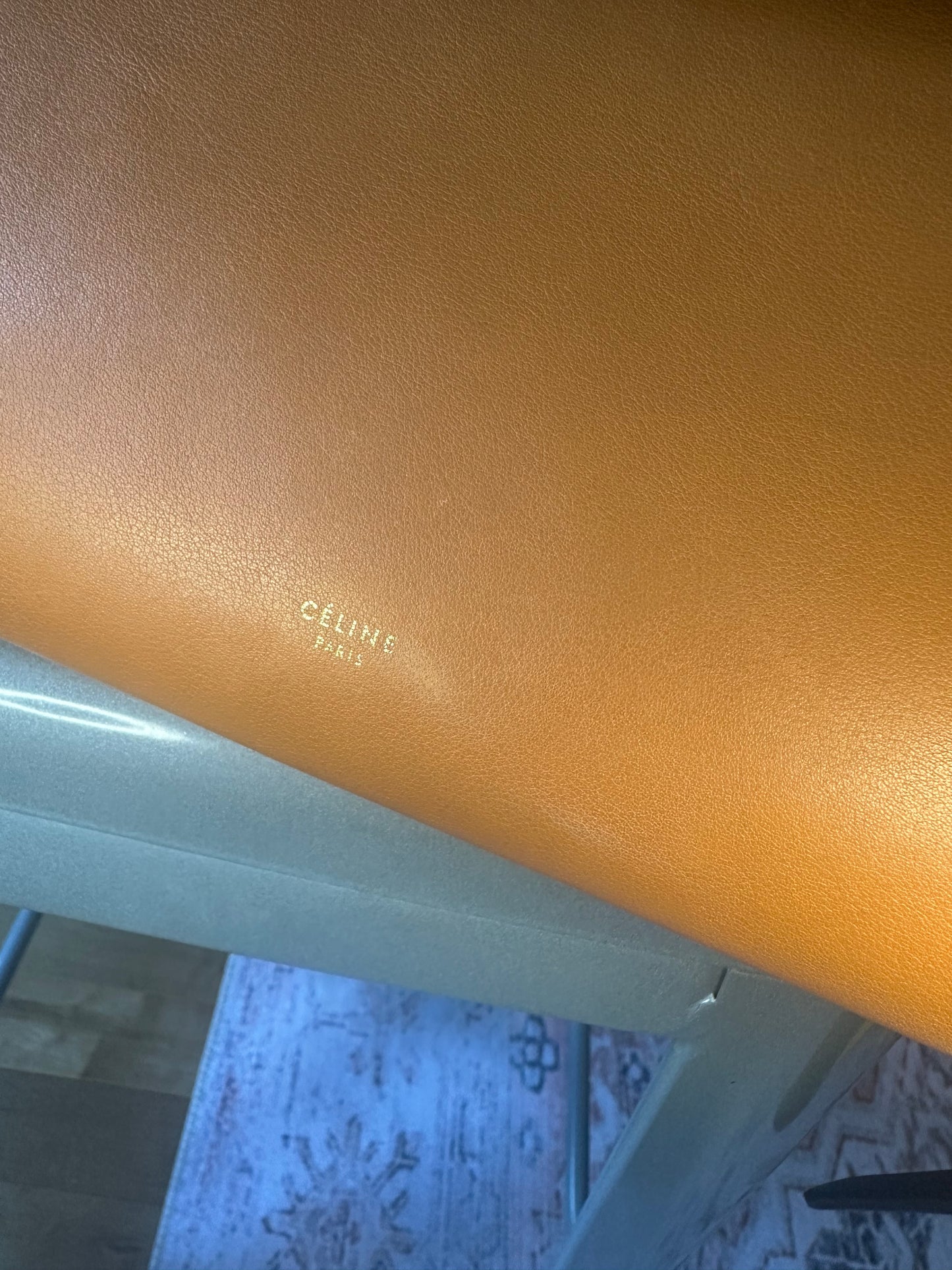 Céline large Belt bag in Camel brown and black calfskin leather