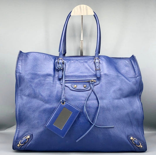 Blue Balenciaga tote
