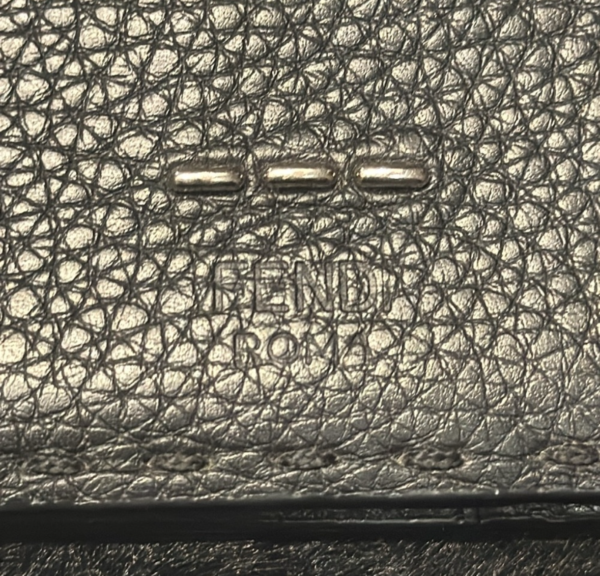 FENDI Selleria Dark Grey Leather Wallet