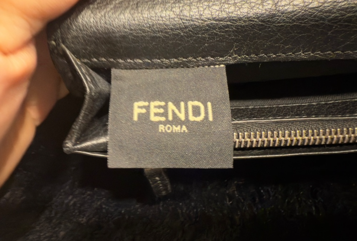 FENDI Selleria Dark Grey Leather Wallet