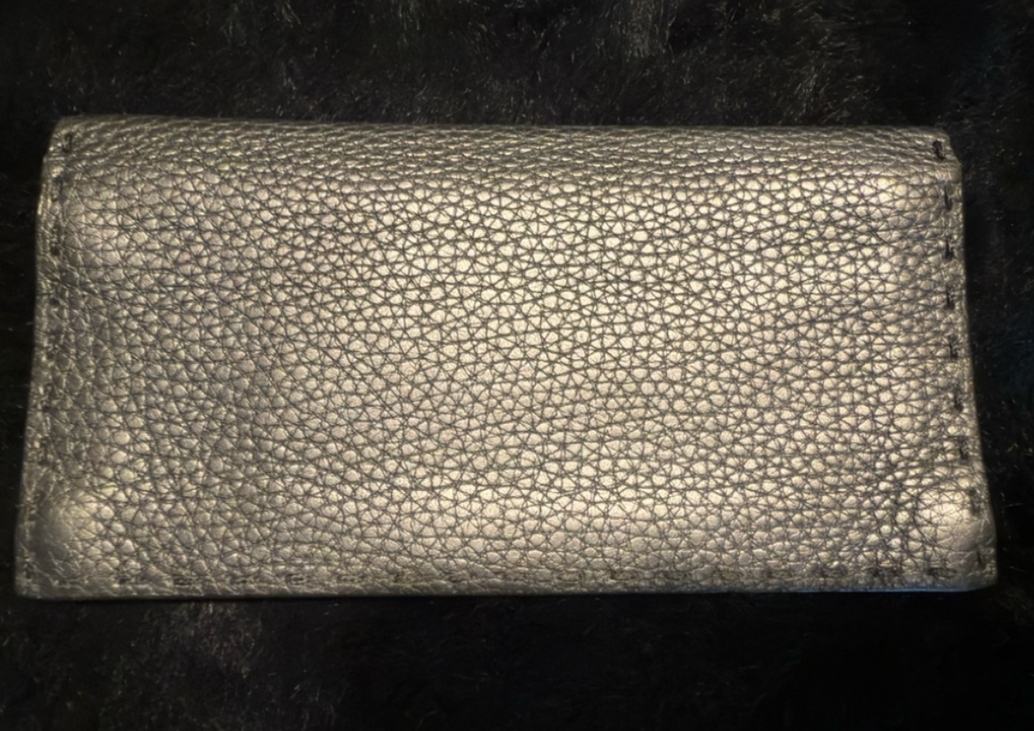 FENDI Selleria Dark Grey Leather Wallet