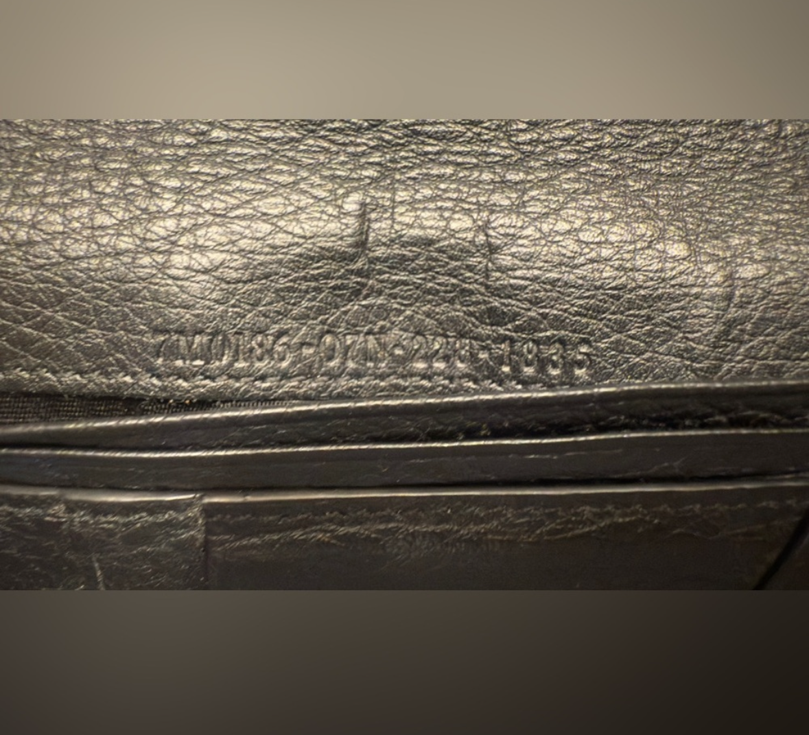 FENDI Selleria Dark Grey Leather Wallet